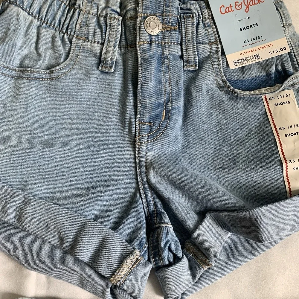 Cat&Jack‎ Toddler Girl Shorts & Long Sleeve Shirt Size XS -4-5 ) 4Piece Bundle